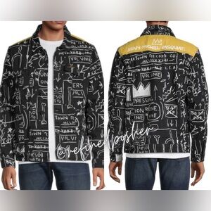 Reason Brand BSQ Studio Jean-Michael Basquiat Jacket size Medium NWT Black/Gold